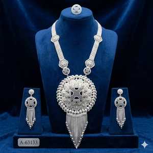 Classic 24K Gold Plated Oval Cut <b>Crystal</b> Rhinestone Ball Necklace and Earring <b>Set</b> for Women Wedding Jewelry A-63128 - Product Image 3