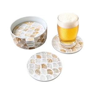 Elegant Shell Inlay <b>Drink</b> <b>Coasters</b> for Home Decor - Product Image 1