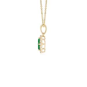 14K <b>Solid</b> <b>Gold</b> Natural Emerald Diamond Framed Emerald Clover <b>Pendant</b> Classic Fine Jewellery Anniversary Gift For Her 2026 - Product Image 3