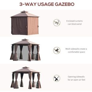 Gazebo e Pergola Durevole 4x4m per Patio e Intrattenimento all'Aperto - Product Image 4