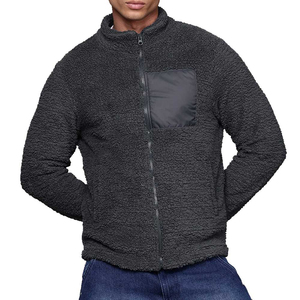 Embossed Printed Solid Color Article Men <b>Sherpa</b> Jacket Unique Look Pullover Regular Fit Best Fleece Hoodie - Product Image 1