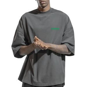 Camiseta de Manga Corta para Hombre, Estilo Urbano, Talla Grande, Cuello Redondo, 100% Algodón, 300 Gramos, Transpirable, Tejido Ecológico, con Letras - Product Image 6