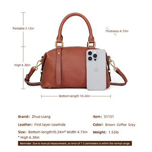 Sacs fourre-tout en cuir véritable pour femmes, de haute qualité, personnalisés OEM/ODM, avec fermeture éclair ouverte, grande capacité, sacs à bandoulière - Product Image 3