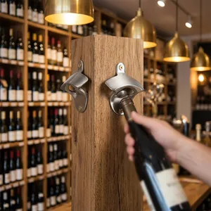 Cast Iron Wall Mounted Eco-Friendly Wine <b>Bottle</b> Opener Stainless Steel Manual for Bar Home Kitchen Use - Product Image 1