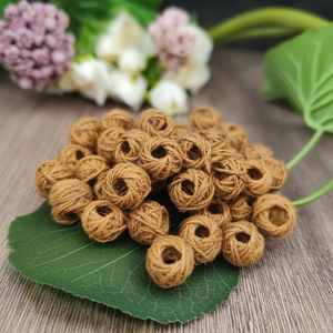 Brown Cotton <b>Thread</b> Wrapped Nested <b>Beads</b> 10-12mm Open Center for Jewelry Macrame Craft 200pcs Wholesale - Product Image 3