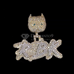 Collar Personalizado con Nombre de Bulldog, Oro Sólido de 10K, Chapado en Oro, Diamante Cultivado en Laboratorio, Estilo Hip Hop, con Diamantes Incrustados, Regalo - Product Image 4