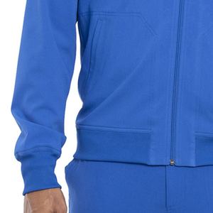 Blouse d'hôpital pour hommes, haute qualité, polyester et coton, manches longues, poignets tricotés, fermeture boutonnée sur le devant, 2 poches avant - Product Image 6