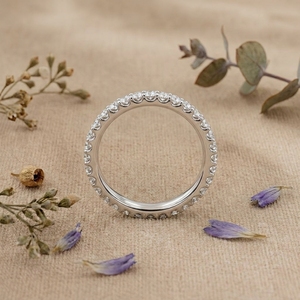 Anillo de Diamantes Pragalbh Full Eternity, Anillo de Boda con Corte Brillante, Oro Blanco, Apilable, Diamante Cultivado en Laboratorio, Joyería Minimalista de Lujo para Hombre - Product Image 3