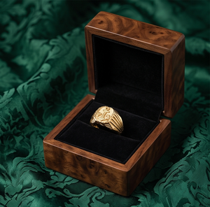 DIVYORO Bague signet classique pour homme avec motif ancre plaqué or pour les occasions festives - Product Image 4