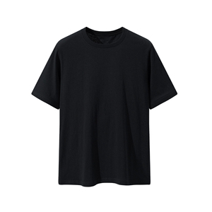 T-shirt à manches courtes en coton pur, col rond, couleur unie, design de logo personnalisé OEM, marque tendance. - Product Image 4