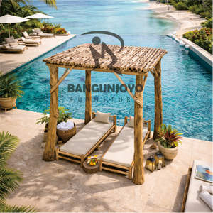 Cama Solar y Gazebo de Madera Tropical Ecológica, Resistente al Agua y Duradera para Uso en Exteriores en Hoteles y Villas - Product Image 3