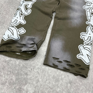 Pantalon de jogging ample vintage délavé à l'acide, en coton imprimé personnalisé, coupe droite, style sport, effet vieilli, double taille, pour homme - Product Image 5