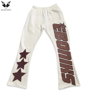 Nouvel Arrivage Pantalon de jogging 100% Coton en Molleton Bouclette avec Imprimé en relief 3D, Coupe Évasée à Jambes Larges - Product Image 3