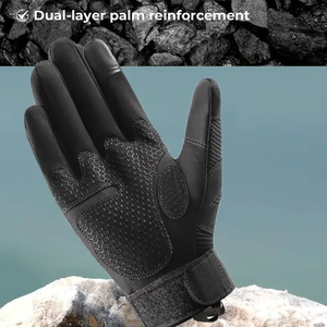 ถุงมือหนังสำหรับเล่นกีฬากลางแจ้งแบบเต็มนิ้ว ทนทานต่อการใช้งานหนัก ผลิตในปากีสถาน รองรับการสัมผัสหน้าจอ เหมาะสำหรับตกปลาและกิจกรรมทั่วไป - Product Image 2