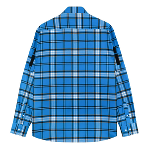 Camisa de Manga Larga Personalizada para Hombre, Chaqueta Transpirable con Botones y Solapa, Estampado Tribal Étnico Azteca, Franela Teñida con Hilo de Velour - Product Image 2