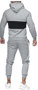 Men's Hooded Drawstring Tracksuit <b>Set</b> Breathable Polyester/Cotton Printed Custom Logo Winter Sporty Jogger Suit - Product Image 2