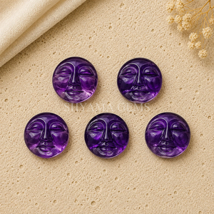 Cuentas de Amatista Púrpura con Forma de Luna Llena de 15mm, Cuentas de Piedras Preciosas Talladas a Mano Lisas para Fabricación de Joyas, Cuentas Sueltas al por Mayor para DIY - Product Image 5