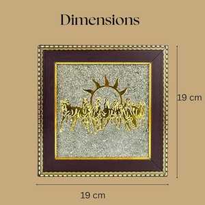 Marco de Fotos Cuadrado de Cristal de Pirita con Grabado Láser del Dios Sol Surya y su Carruaje de 7 Caballos, Decoración Religiosa para el Hogar - Product Image 2