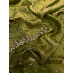Beautiful Jarkhan Diamond Beaded Saree for Parties Elegant Indian Dress with Intricate Decoration - Product Image 4