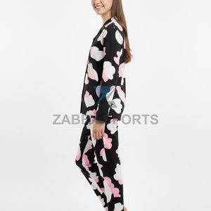 OEM Women Satin <b>Pajama</b> Set 2 Piece Polyester/Cotton Breathable Drawstring Closure Custom Front Option High Quality Quick Dry - Product Image 4