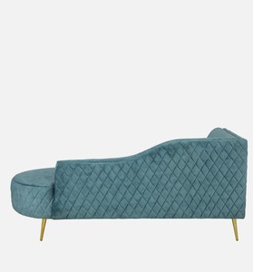 Chaise longue moderne en velours avec design capitonné et pieds effilés pour le mobilier de salon - Product Image 5