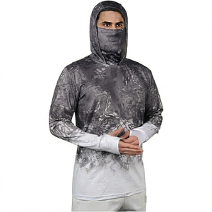 Vente en gros OEM UPF 50+ Hoodie de pêche en polyester à manches longues, protection anti-UV, séchage rapide, chemise de pêche - Product Image 2
