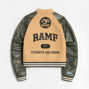 เสื้อแจ็คเก็ตวาร์ซิตี้คุณภาพสูงแบบสั่งทำพิเศษ พร้อมวัสดุทนทานและดีไซน์ทันสมัย เสื้อแจ็คเก็ตเพื่อนร่วมชั้นแบบสั่งทำพร้อมงานปัก - Product Image 2