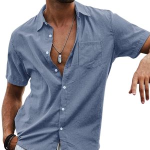 Camisa de Vestir de Primera Calidad con Botones, Estilo Denim, Tejido Liso, Bolsillo Delantero, Corte Regular, Vintage, Casual, para el Trabajo Diario - Product Image 3