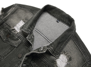 Veste en jean surdimensionnée pour homme, en coton lavé, écologique, respirante, style streetwear décontracté pour l'hiver, veste en jean OEM - Product Image 2