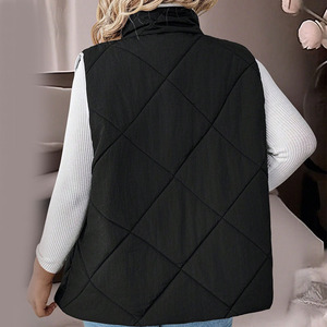 Chaleco acolchado de nailon para mujer, talla grande, sin mangas, cálido para invierno, transpirable, para equitación, OEM - Product Image 2