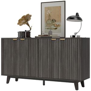 Mobile Buffet Grigio Scuro per Bar Caffè e Conservazione Posate, Supporto TV - Product Image 5