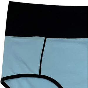Culotte Hipster Femme Taille Basse Sexy Bleu Clair Bordure Noire Respirante Coton Spandex Tricotée Sans Couture Épaisseur Standard Séchage Rapide - Product Image 2