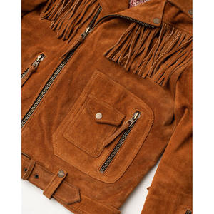 Cowboy Leather <b>Jacket</b> Western Fringe <b>Suede</b> <b>Jacket</b> for Men Vintage Rodeo Style Festival Leather <b>Jacket</b> Zipper Closure - Product Image 2