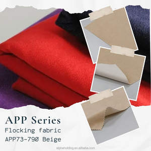 Tela de Poliéster Flocado de Alta Calidad Personalizable, Tejido de Rayón con Reverso, 54 Pulgadas, APP73-790 Beige - Product Image 2