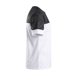 Camiseta de manga corta para hombre EKIN IMPEX, cuello redondo, corte regular, deportiva, blanca y negra con estampado, de secado rápido, con logo gráfico impreso en la parte delantera. - Product Image 5