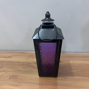Vintage Black Metal Tapered Lantern Glass Decorative Candle Handmade Artisan Design for Ramadan <b>Eid</b> Wedding Home Table Decor - Product Image 3