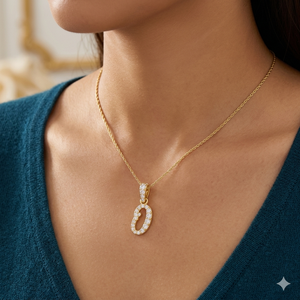 Collier personnalisé tendance avec pendentif lettre initiale, bijoux fins en or massif 10 carats et diamant naturel, cadeau de mariage - Product Image 2