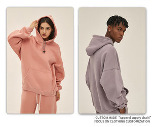 Sweat-shirts à capuche en coton de haute qualité, personnalisés, épais, à épaules tombantes, surdimensionnés pour hommes - Product Image 6
