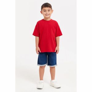 Camiseta Infantil de 240g, 100% Fibra de Bambú, Personalizable, Manga Corta, Alta Calidad, Color Puro, Estilo Urbano - Product Image 2