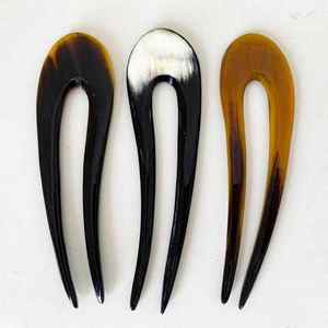 Pasador de Pelo de Cuerno de Búfalo Hecho a Mano, Ecológico y de Primera Calidad, Diseño Personalizable, Tamaño Ajustable, Color Natural, AL MALIK CRAFT - Product Image 1
