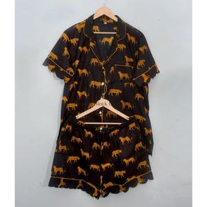 Ensemble de pyjama élégant pour femmes, col en V, coton, motif floral, vêtements de nuit, short décontracté printemps, sexy, demoiselle d'honneur, doux - Product Image 4
