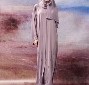 Wholesale Modest Dubai Beaded Sequined Long Sleeve <b>Abaya</b> Muslim Traditional Handmade Eid Ramadan <b>Wedding</b> Women Polyester - Product Image 2