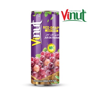 Échantillon gratuit 100% pur 250ml pour jus de raisin rouge VINUT boîte en conserve goût original jus de fruits et légumes options d'étiquettes personnalisées - Product Image 1
