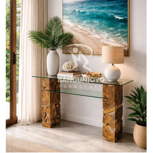 Mesa de Consola Moderna y Duradera BANGUNJOYO BJ 197 con Madera Sólida, Diseño Minimalista Hecho a Mano y Ecológico para Sala de Estar - Product Image 4