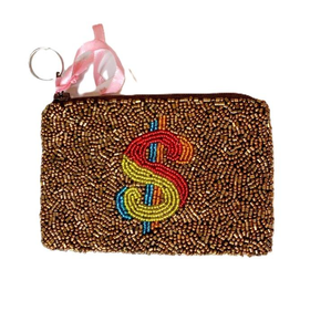 Porte-monnaie artisanal en perles de rocaille motif pastèque avec cadre métallique, pochette à monnaie brodée de perles de créateur avec motifs traditionnels - Product Image 4