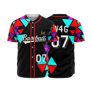 Camiseta de Béisbol Personalizada para Hombre, con Botones, Transpirable, de Secado Rápido, Antibacterial, con Logotipo Personalizado - Product Image 1