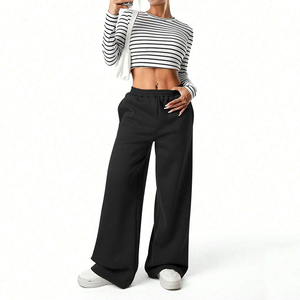Custom Heavy Fabric Sweatpants <b>Women's</b> Inner Fleece Sweatpants Wide Leg Loose Sweat Pant <b>Baggy</b> Joggers <b>Women</b> - Product Image 2