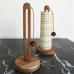 Porte-serviettes en papier en bois pour cuisine et salle de bain, support de comptoir, distributeur de rouleaux de papier, pour la maison et le bureau, fabriqué en Inde - Product Image 2