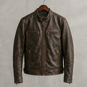 Veste en cuir PU slim fit pour homme, style streetwear hivernal, veste de motard décontractée avec fermeture éclair - Product Image 3