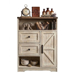 Meuble de rangement en bois style ferme rustique avec 2 tiroirs - Product Image 1